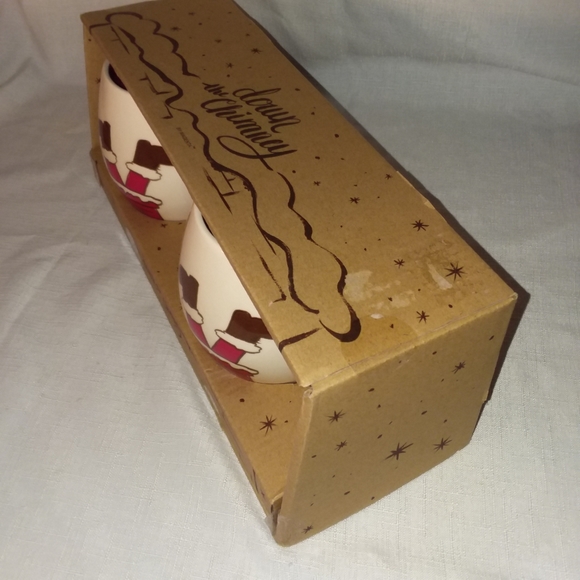 Magenta Down The Chimney Christmas Santa Mugs Coffee Cocoa Cups Set of 2 NEW - Picture 7 of 10